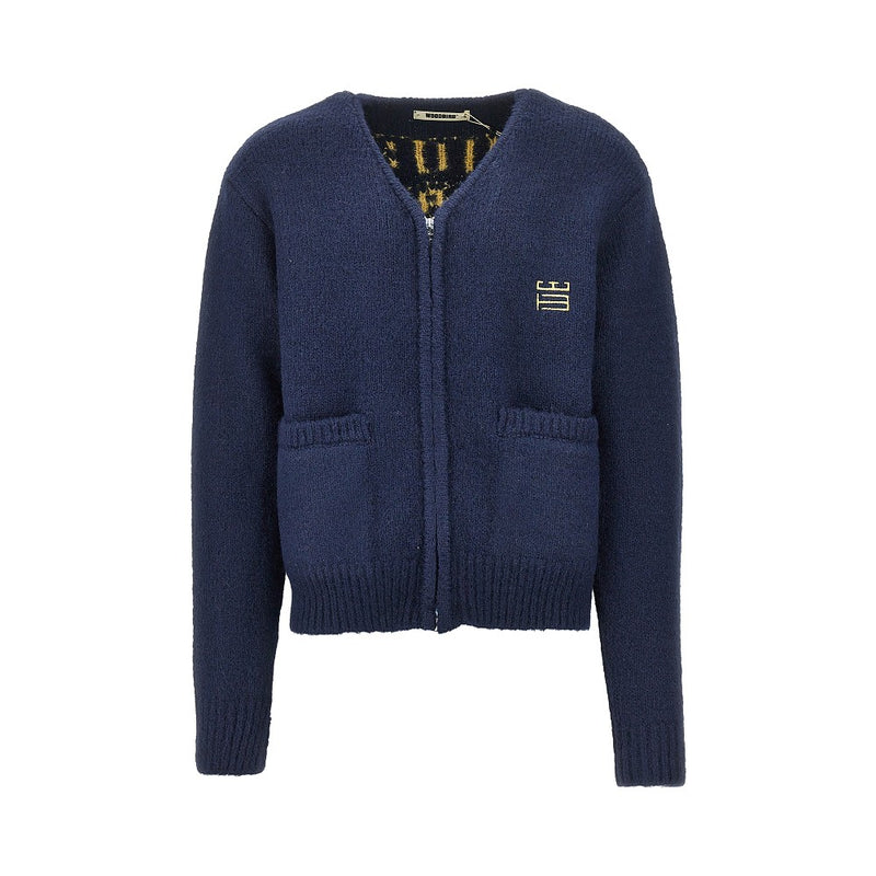 Woodbird Woodbird WBKoon Full-zip Cardigan Slate Blue - World Class Fashion