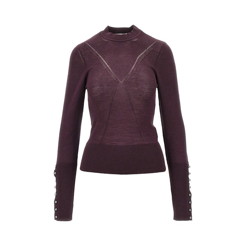 Rabanne Rabanne Silk Merino Wool Sweater Purple Women - World Class Fashion