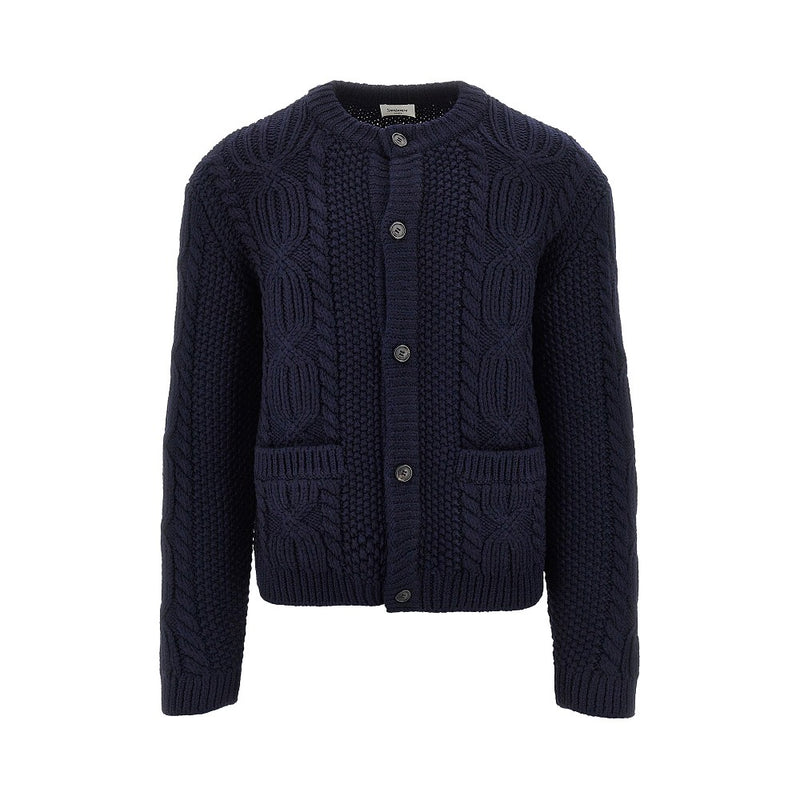 Saint Laurent Saint Laurent Wool Knitted Cardigan Blue Men - World Class Fashion