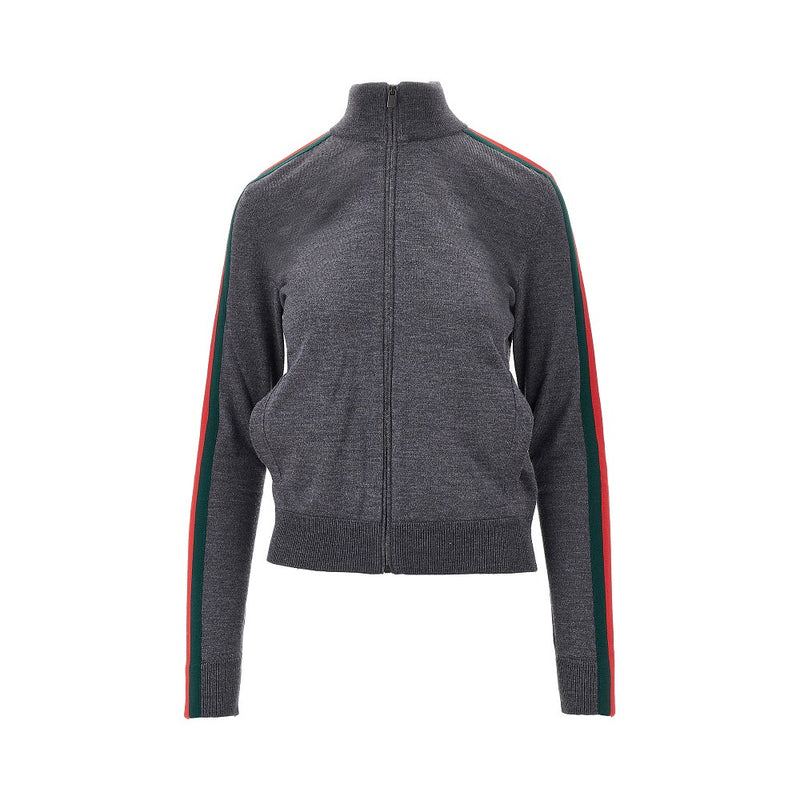 Gucci Gucci Wool Knit Full-zip Jacket Grey Women - World Class Fashion