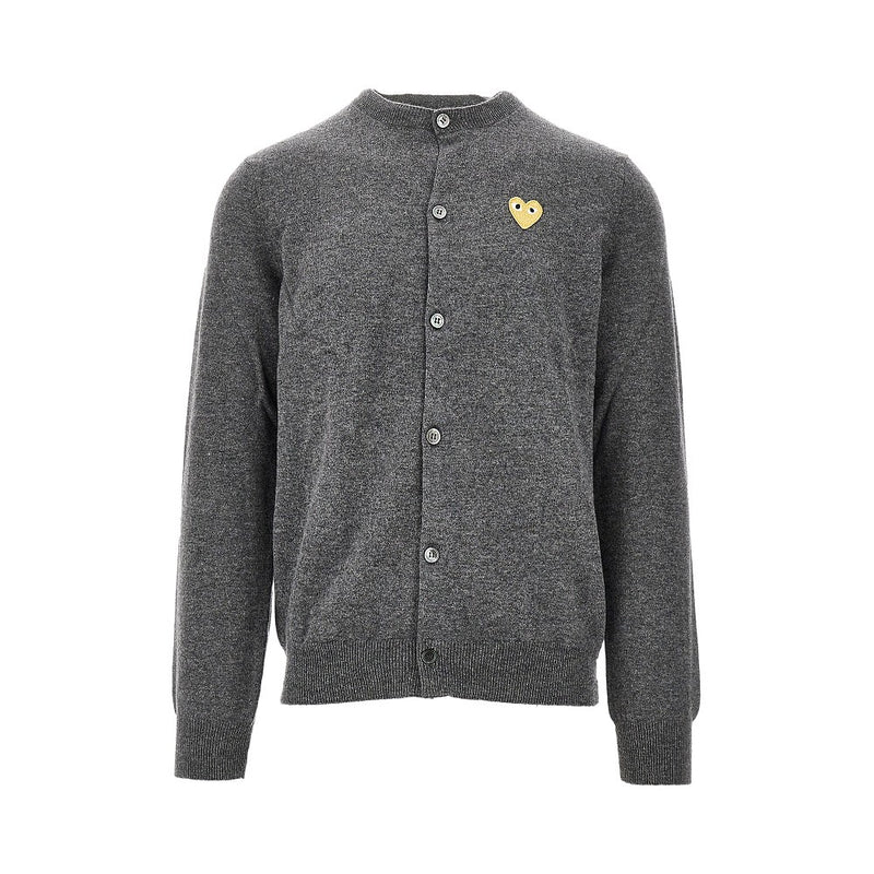 Comme des Garçons Play Comme des Garçons Play Heart Patch Wool Cardigan Grey - World Class Fashion