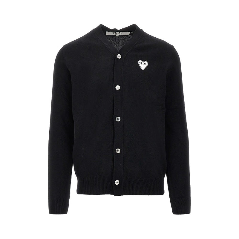 Comme des Garçons Play Comme des Garçons Play Heart Patch Wool Cardigan Black - World Class Fashion
