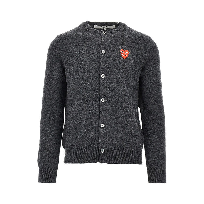 Comme des Garçons Play Comme des Garçons Play Wool Cardigan Grey Men - World Class Fashion