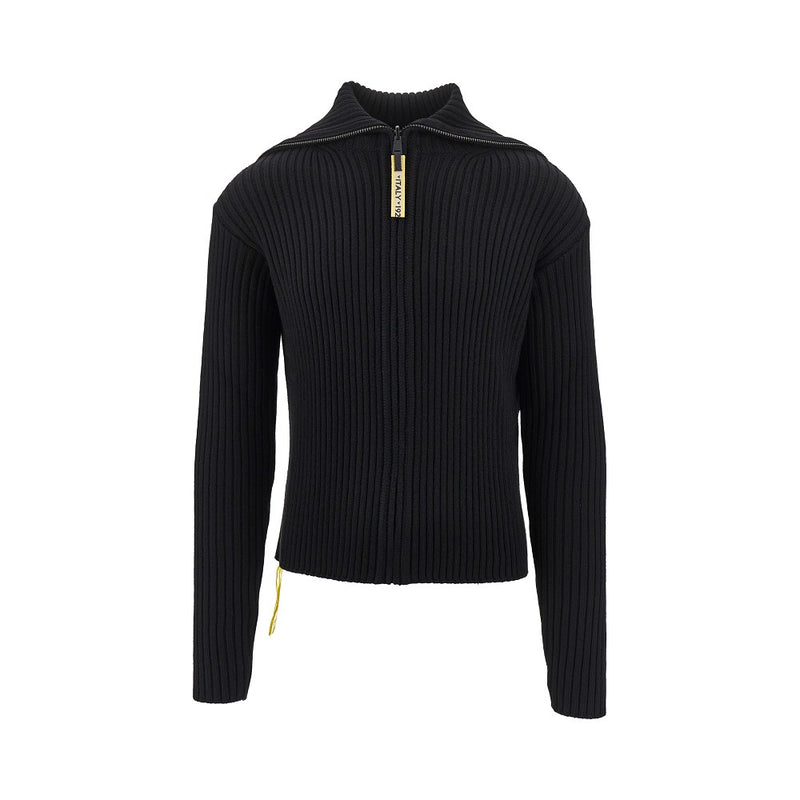 Fendi Fendi Ribbed Wool Full-zip Cardigan Black Men - World Class Fashion