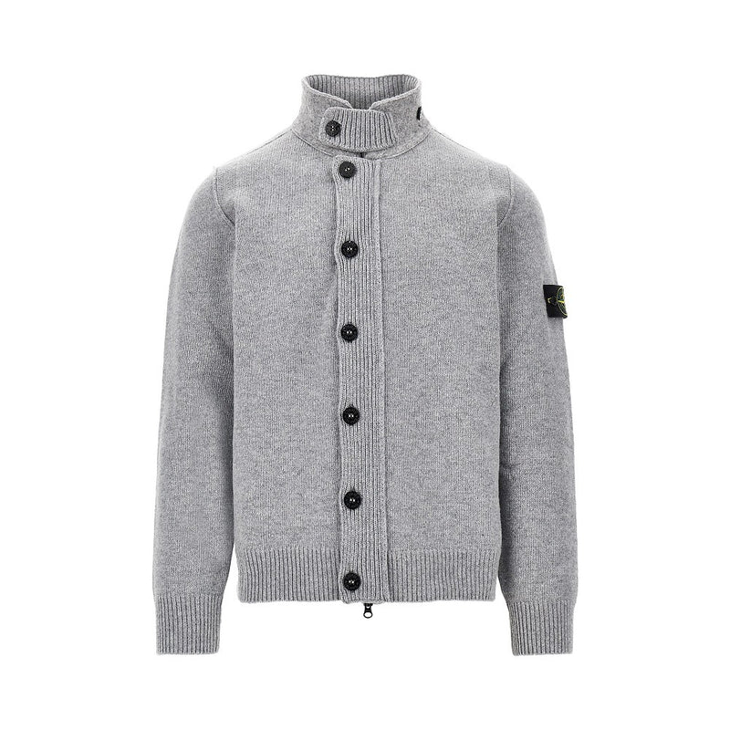 Stone Island Stone Island Knitted Cardigan With Logo Badge - World Class Fashion