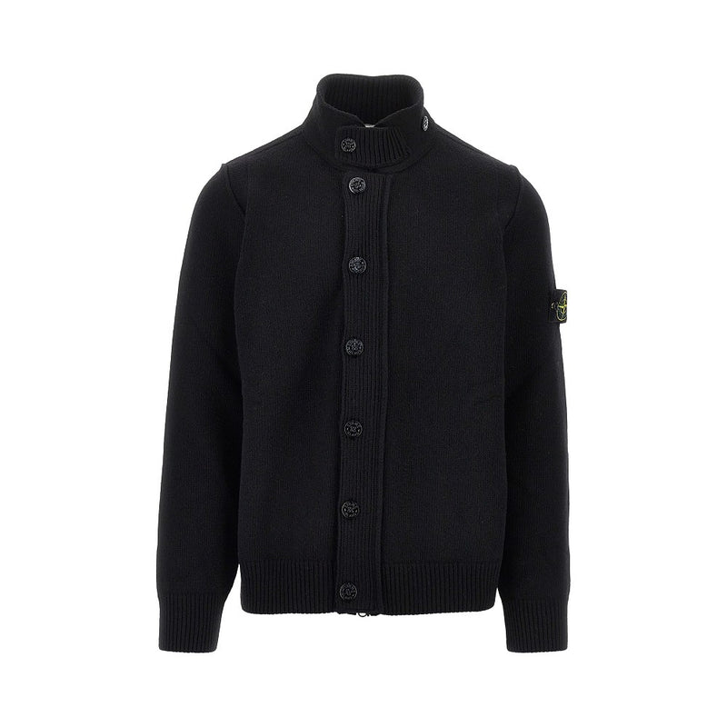 Stone Island Stone Island Knitted Cardigan With Logo Badge - World Class Fashion
