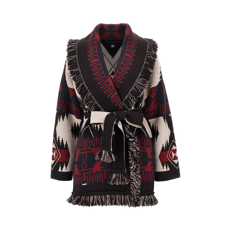 Alanui Alanui Icon Jacquard Wool Cardigan Black - World Class Fashion