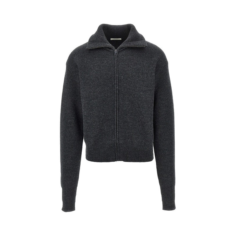 Lemaire Lemaire Virgin Wool Full-zip Cardigan Grey Men - World Class Fashion