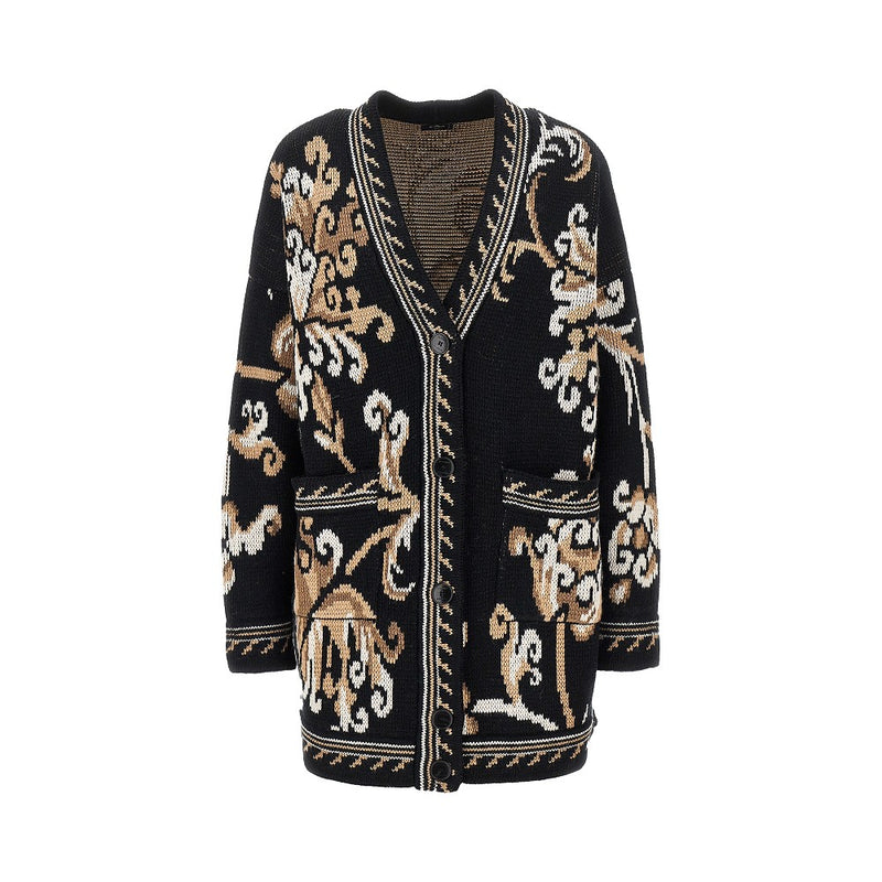 Etro Etro Jacquard Wool Cardigan Black Women - World Class Fashion