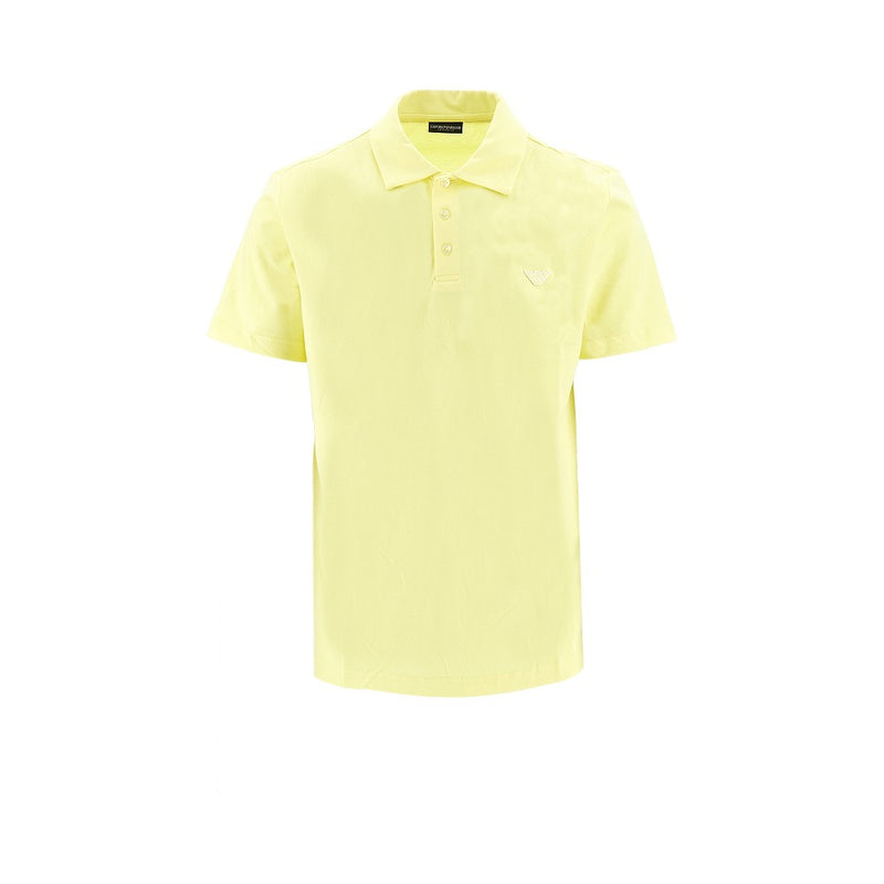 Emporio Armani Emporio Armani Eagle Patch Polo Shirt Yellow - World Class Fashion