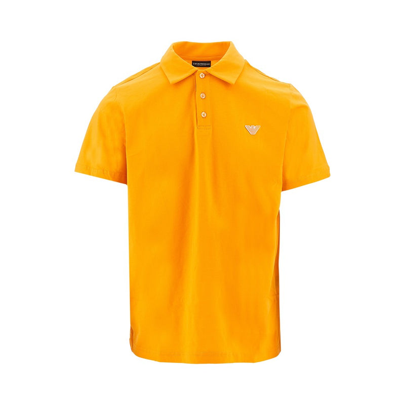 Emporio Armani Emporio Armani Eagle Patch Polo Shirt Orange - World Class Fashion