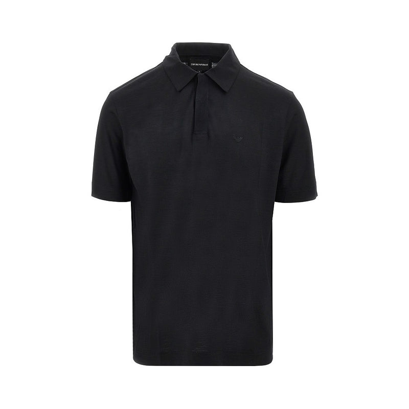 Emporio Armani Emporio Armani Wool Jersey Polo Shirt Black Men - World Class Fashion