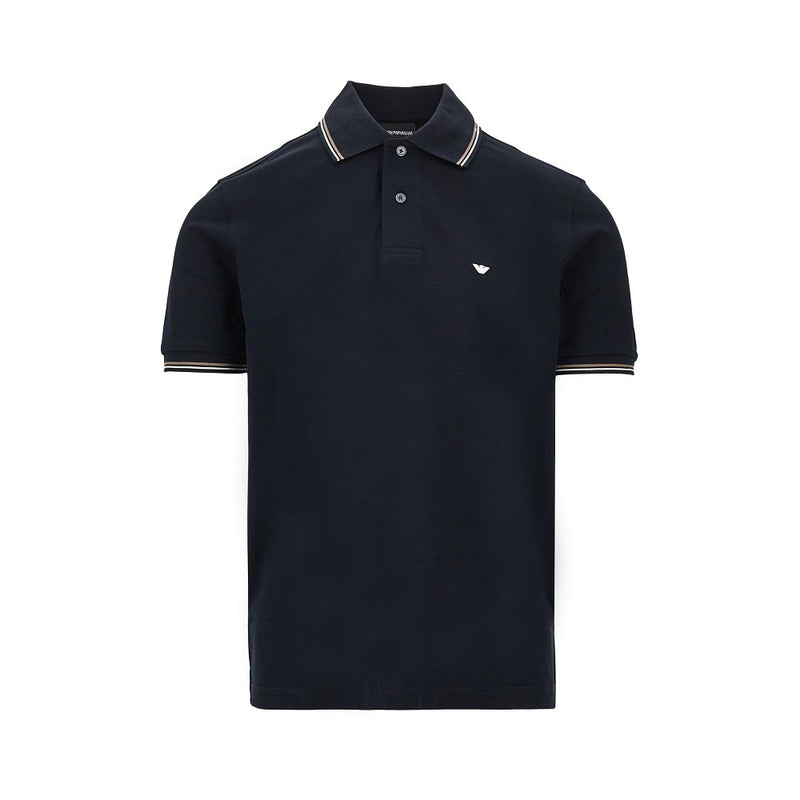 Emporio Armani Emporio Armani Eagle Embroidery Polo Shirt Blue Men - World Class Fashion