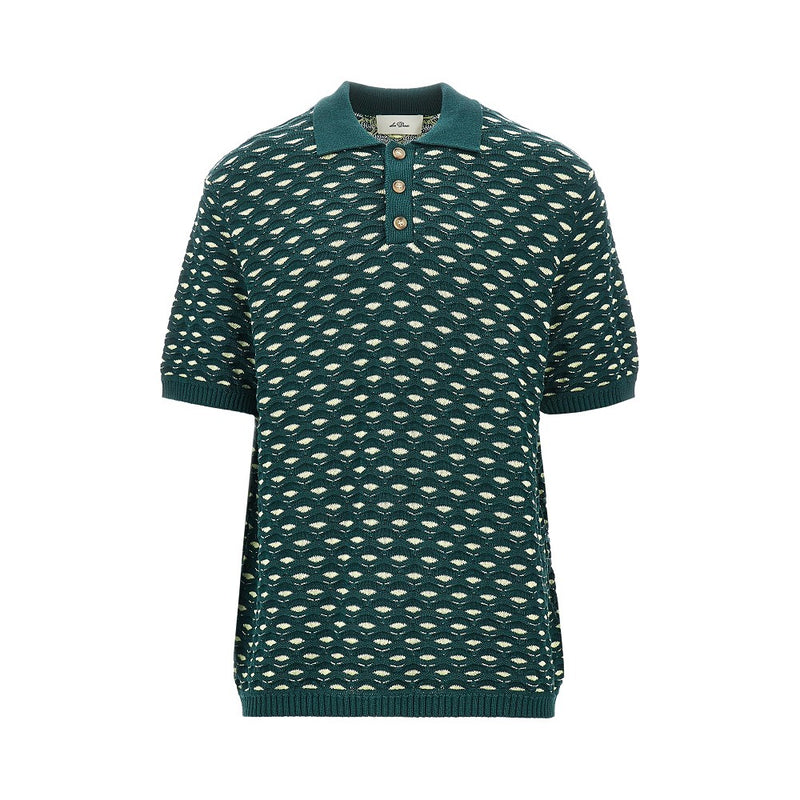 Les Deux Les Deux Esmay Shell Knitted Polo Green - World Class Fashion