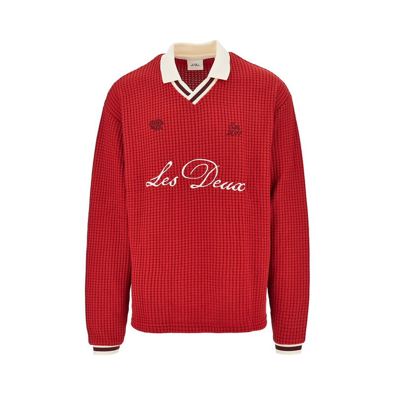 Les Deux Les Deux Knitted Polo Shirt Red Men - World Class Fashion