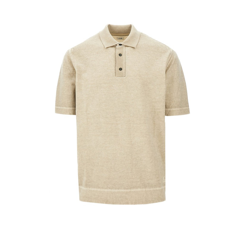 Cp Company Cp Company Garment-dyed Cotton Polo Shirt Beige - World Class Fashion
