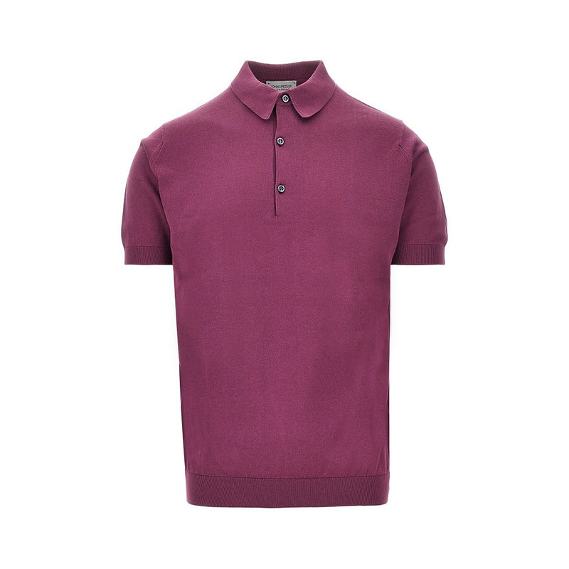 John Smedley John Smedley Adrian Cotton Polo Shirt Purple - World Class Fashion