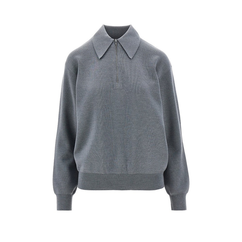 Phoebe Philo Phoebe Philo Half-zip Wool Sweater Grey - World Class Fashion