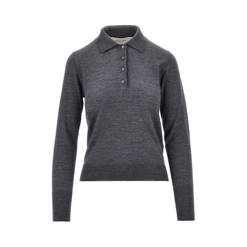 Golden Goose Golden Goose Ghislayne Knitted Polo Shirt Grey - World Class Fashion