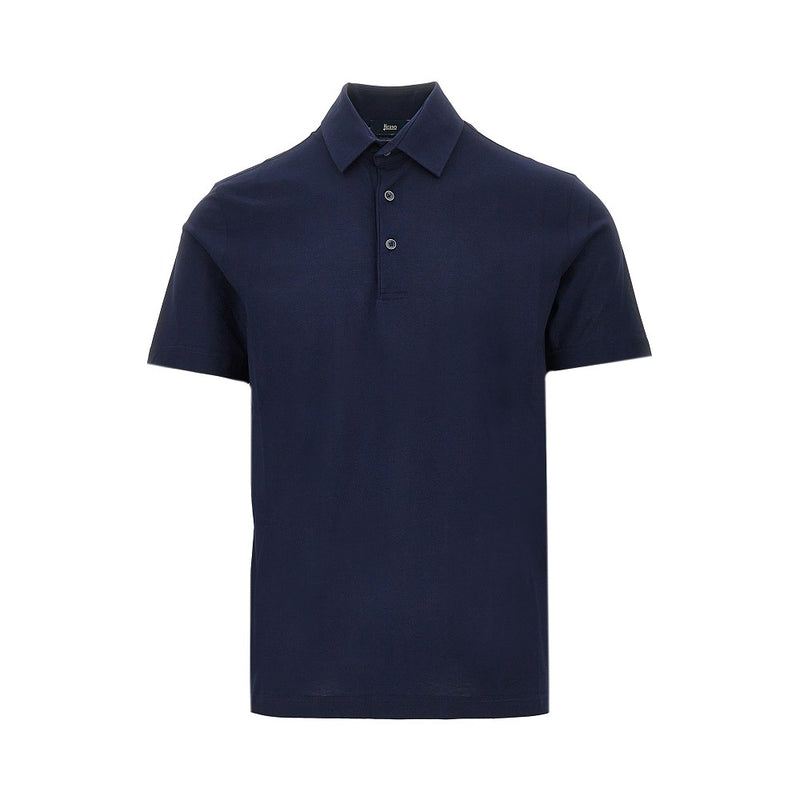 Herno Herno Crepe Voile Jersey Polo Shirt Blue Men - World Class Fashion
