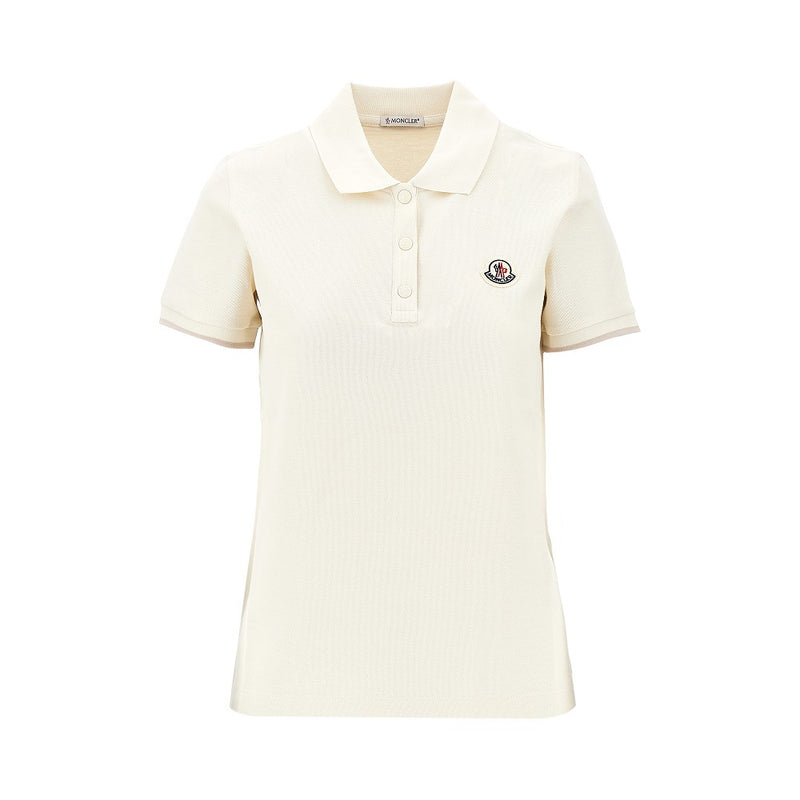 Moncler Moncler Piquet Polo Shirt White Women - World Class Fashion