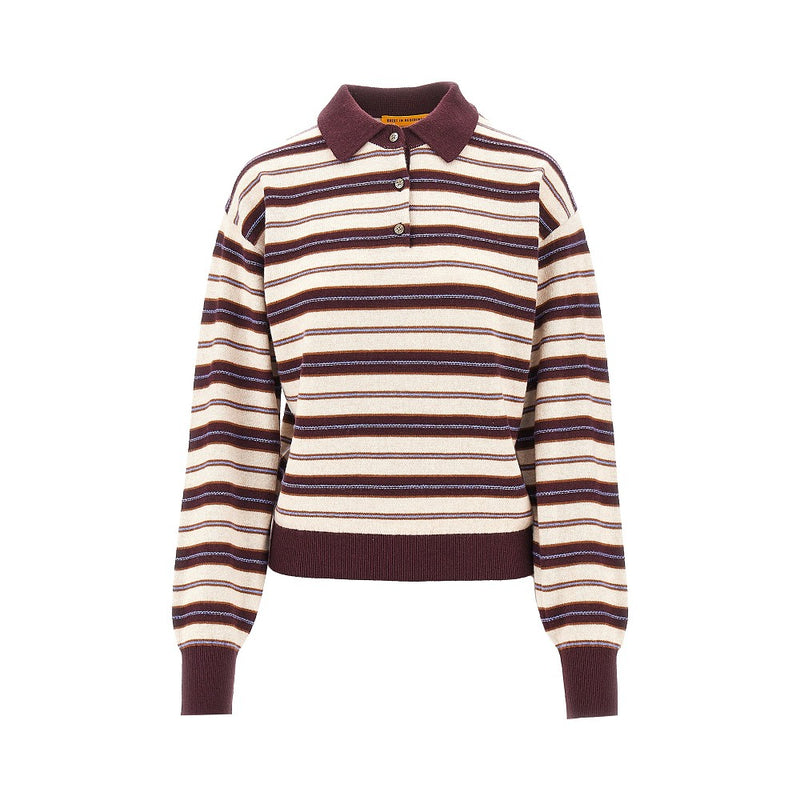 Guest In Residence Guest In Residence Collegiate Striped Cashmere Polo Multicolor - World Class Fashion