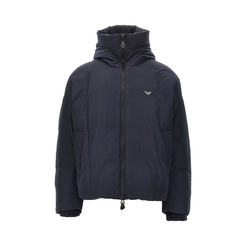 Emporio Armani Emporio Armani Crinkle Nylon Down Jacket Blue - World Class Fashion