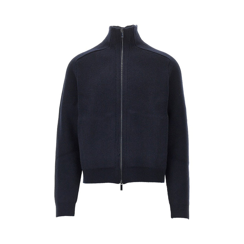 Emporio Armani Emporio Armani Wool Cardigan Blue Men - World Class Fashion