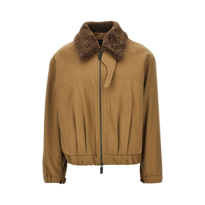 Emporio Armani Emporio Armani Padded Cotton Canvas Blouson Green - World Class Fashion