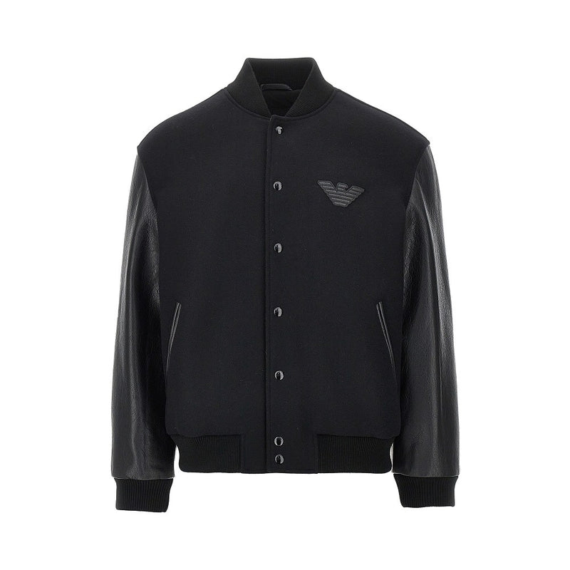 Emporio Armani Emporio Armani Wool Bomber Jacket Black Men - World Class Fashion