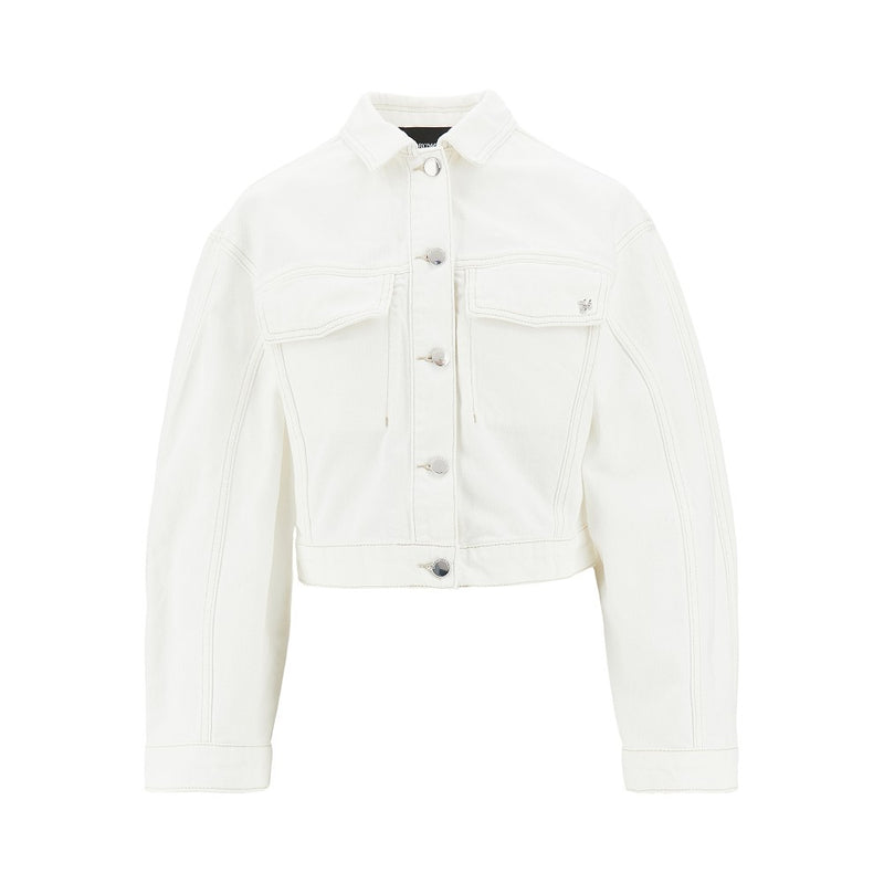 Emporio Armani Emporio Armani Cropped Denim Jacket White Women - World Class Fashion