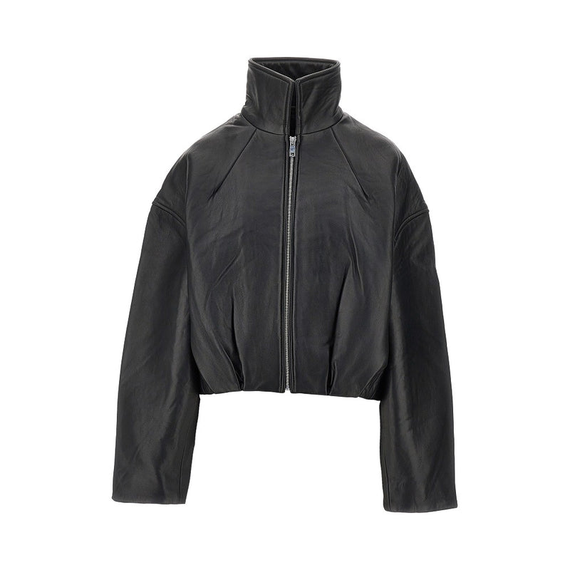 Rotate Rotate Leather Boxy Jacket Black - World Class Fashion