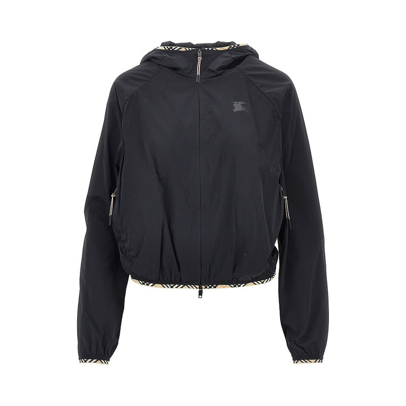 Burberry Burberry Stretch Nylon Hooded Jacket Black - World Class Fashion