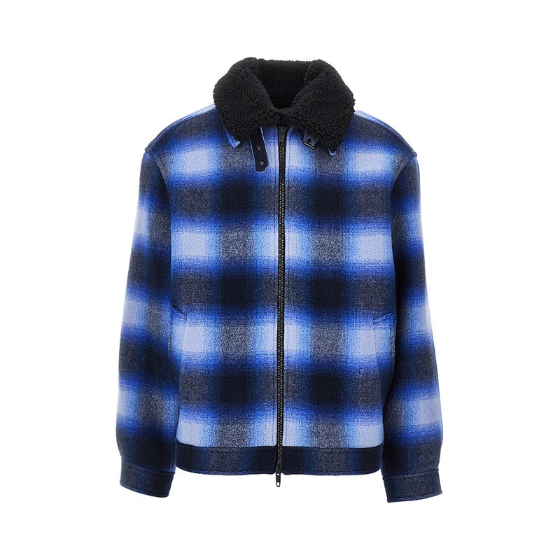 Balenciaga Balenciaga Check Flannel Jacket Blue Men - World Class Fashion