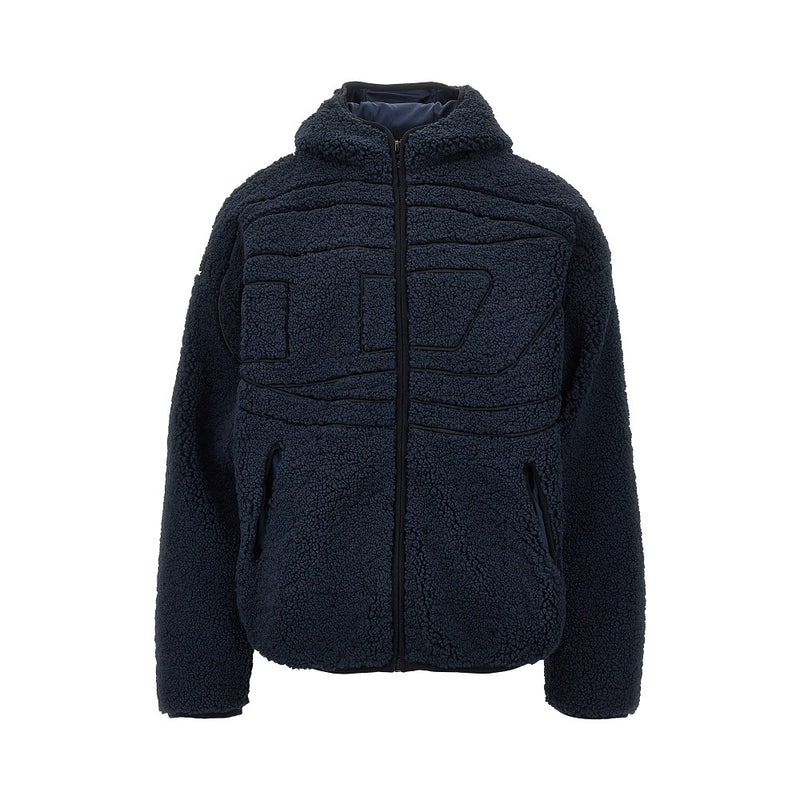 Diesel Diesel Zat Teddy Fleece Blouson Jacket Blue - World Class Fashion