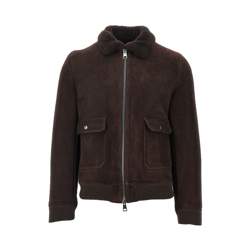 Dacute Dacute Washed Waxed Shearling Jacket Brown - World Class Fashion