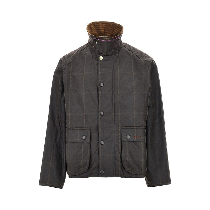 Barbour X Paul Smith Barbour X Paul Smith Transport Windowpane Waxed Cotton Jacket Brown - World Class Fashion