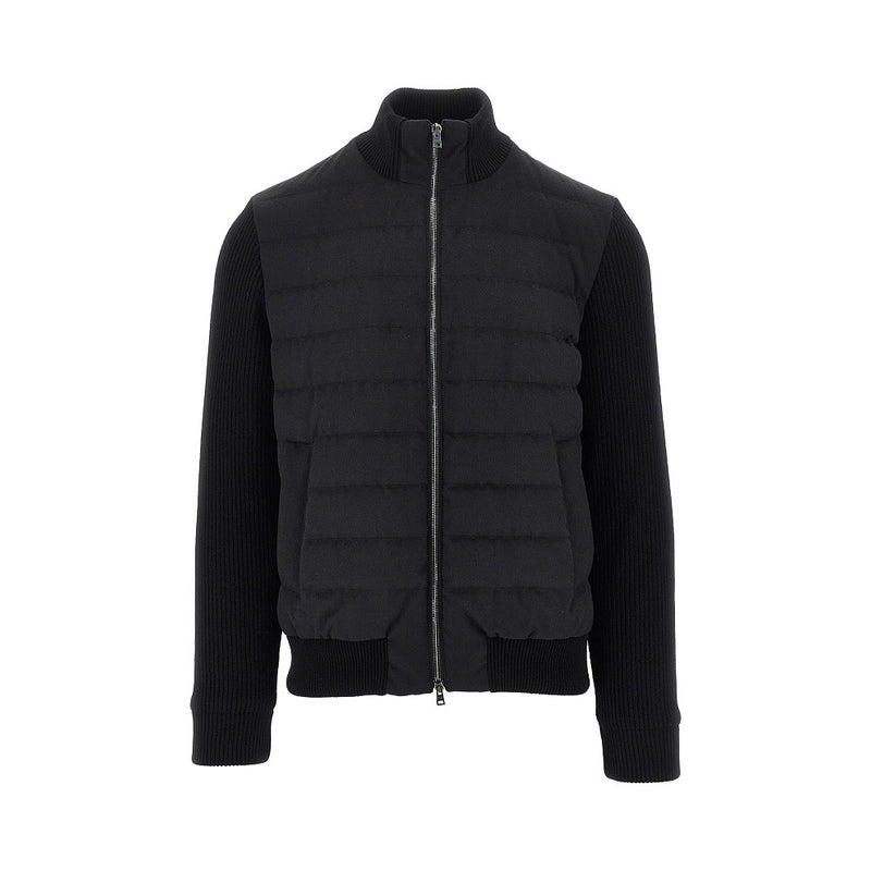 Herno Herno 'Resort' Flannel and Knitted Jacket Black - World Class Fashion