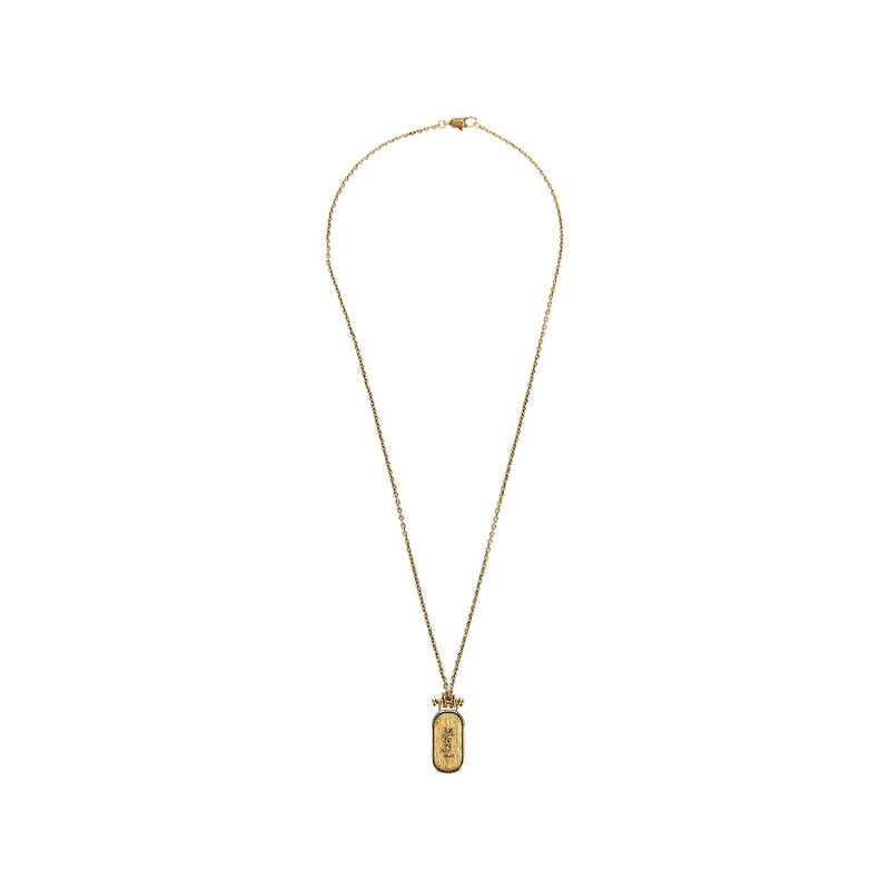 Saint Laurent Saint Laurent Cassandre Plate Necklace Gold - World Class Fashion
