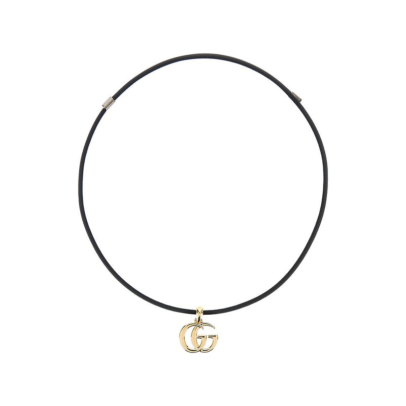 Gucci Gucci GG Marmont Magnetic Cord Necklace Black - World Class Fashion