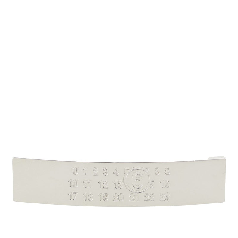 Mm6 Mm6 Engraved Logo Hair Clip Silver Women - World Class Fashion
