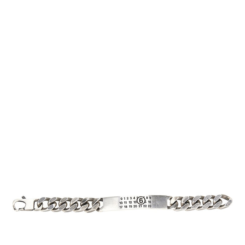 Mm6 Mm6 Logo Plate Bracelet Silver Women - World Class Fashion