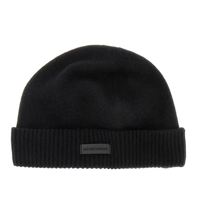 Emporio Armani Emporio Armani Cashmere Beanie Hat Black Men - World Class Fashion