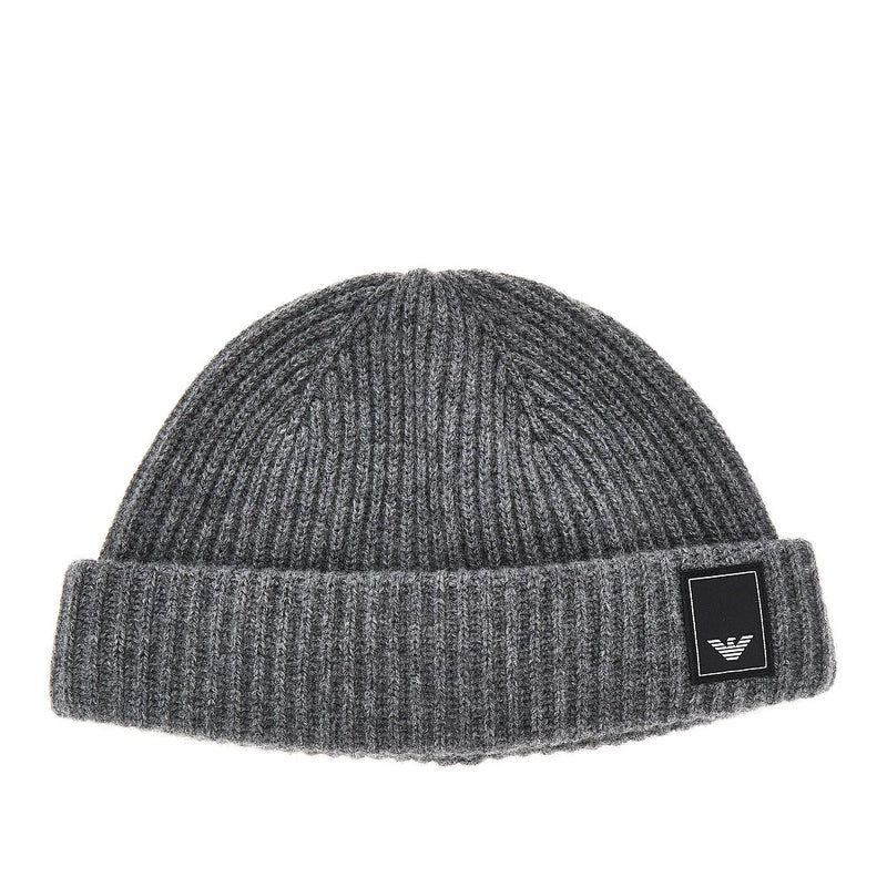 Emporio Armani Emporio Armani Wool Cashmere Beanie Hat Grey - World Class Fashion