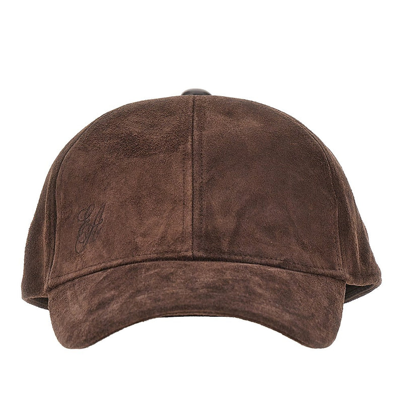 Emporio Armani Emporio Armani Suede Leather Baseball Cap Brown - World Class Fashion