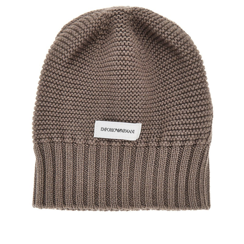 Emporio Armani Emporio Armani Knitted Beanie Hat Beige Women - World Class Fashion