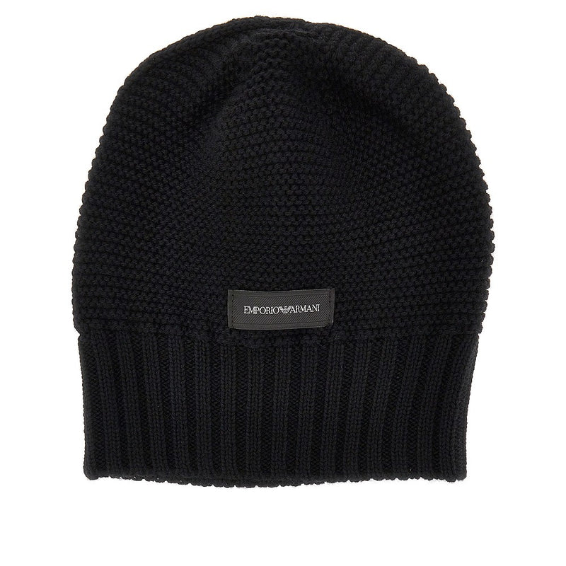 Emporio Armani Emporio Armani Knitted Beanie Hat Black Women - World Class Fashion
