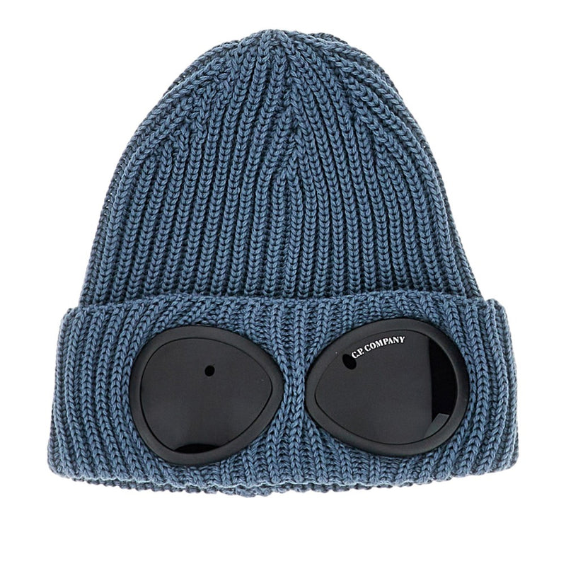 Cp Company Cp Company Wool Beanie Hat with Lenses Blue - World Class Fashion