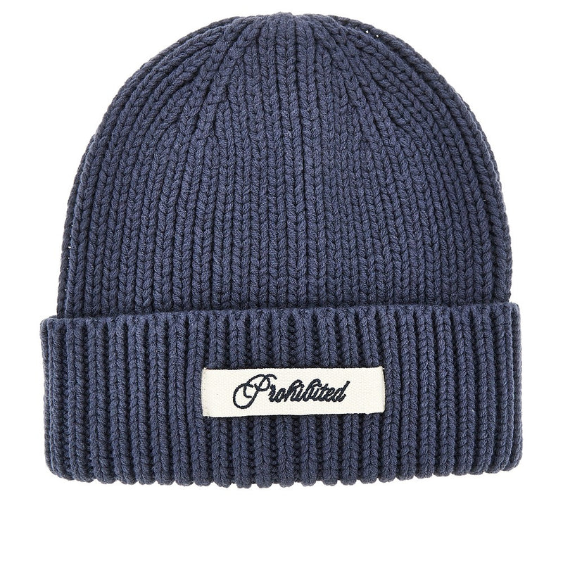 Prohibited Prohibited Echo Cotton-blend Beanie Hat Blue - World Class Fashion