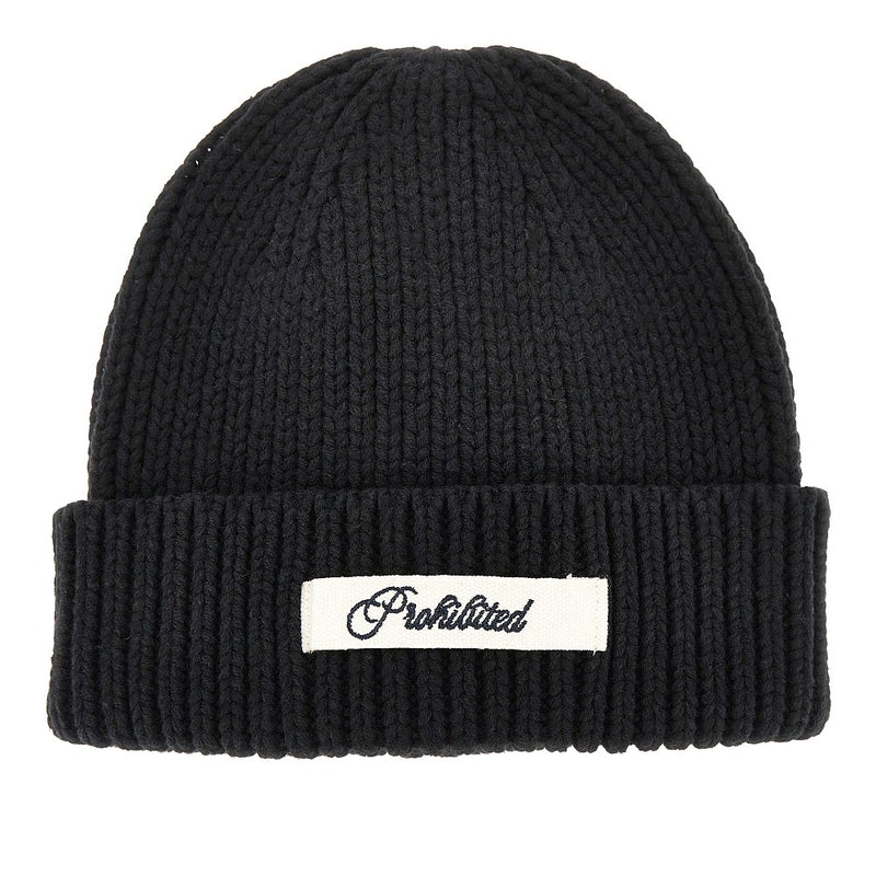 Prohibited Prohibited Echo Cotton-blend Beanie Hat Black - World Class Fashion